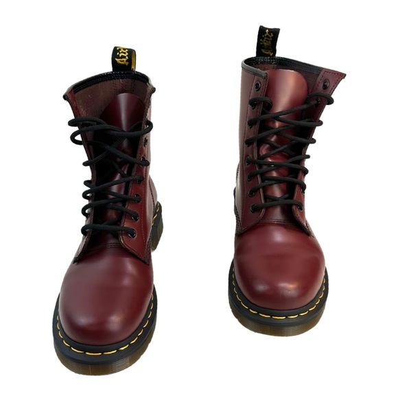 DR. MARTENS WOMEN’S 1460 SMOOTH LEATHER LACE UP BOOTS COLOR: CHERRY RED SIZE: 8 - Picture 7 of 16